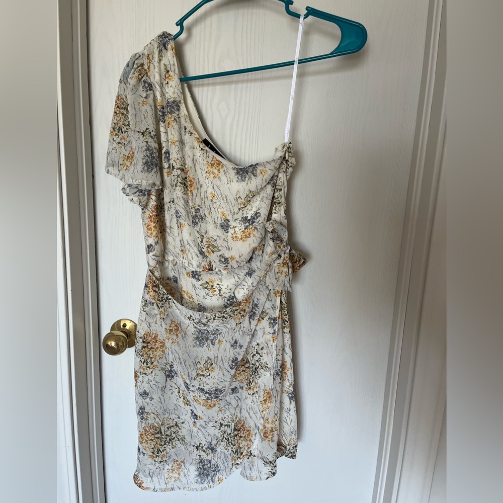 one shoulder wrap dress!